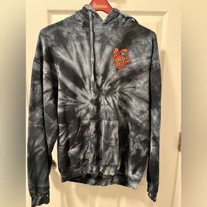 Santa Cruz Skateboards Gray Tie-Dye Unisex Hoodie. Size L